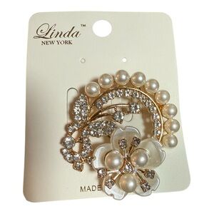 Pearl and Crystal Brooch